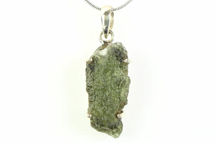 Green Moldavite Tektite Pendant ( g) - Czech Republic #359274